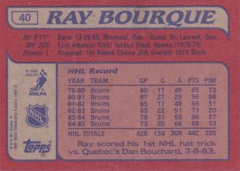 1985-86 Topps #40 Ray Bourque Back