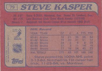 1985-86 Topps #79 Steve Kasper Back