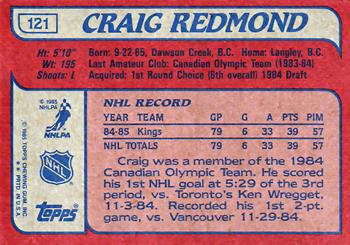 1985-86 Topps #121 Craig Redmond Back