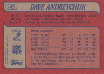 1985-86 Topps #143 Dave Andreychuk Back