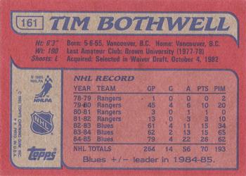 1985-86 Topps #161 Tim Bothwell Back