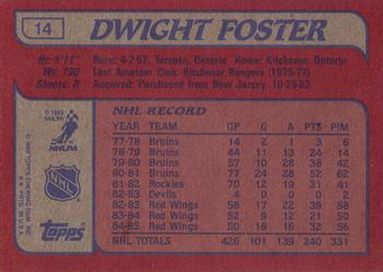 1985-86 Topps #14 Dwight Foster Back