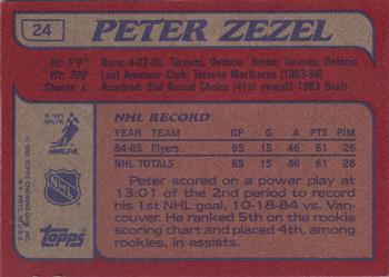 1985-86 Topps #24 Peter Zezel Back