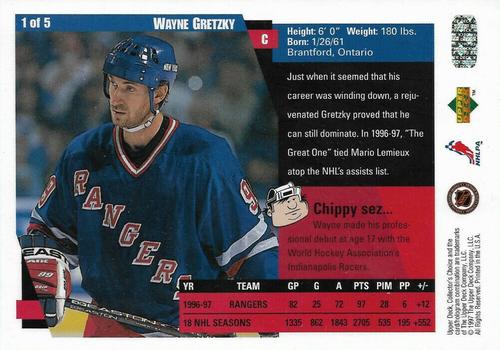 1997-98 Collector's Choice - Blow-Ups (5 card sets) #1 Wayne Gretzky Back