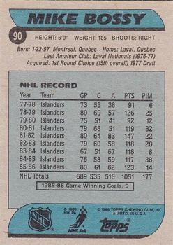 1986-87 Topps #90 Mike Bossy Back
