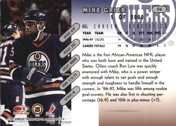 1997-98 Donruss - Press Proof Silver #94 Mike Grier Back