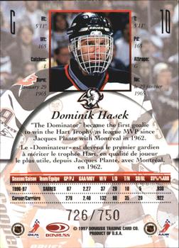 1997-98 Donruss Canadian Ice - Provincial Series #10 Dominik Hasek Back