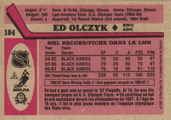 1987-88 O-Pee-Chee #104 Ed Olczyk Back