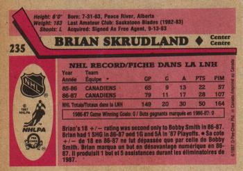 1987-88 O-Pee-Chee #235 Brian Skrudland Back