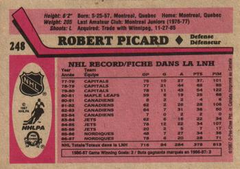 1987-88 O-Pee-Chee #248 Robert Picard Back