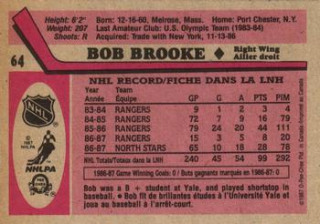 1987-88 O-Pee-Chee #64 Bob Brooke Back