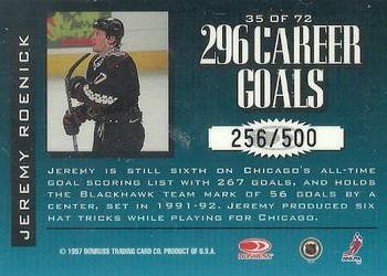1997-98 Donruss Limited - Fabric of the Game #35 Jeremy Roenick Back