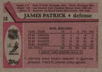 1987-88 Topps #18 James Patrick Back