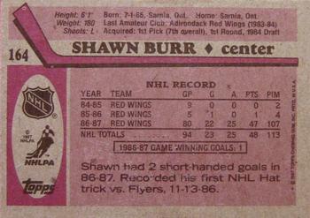 1987-88 Topps #164 Shawn Burr Back
