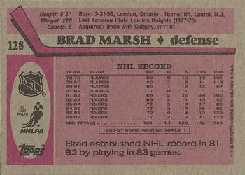 1987-88 Topps #128 Brad Marsh Back