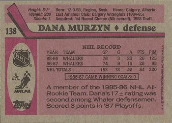1987-88 Topps #138 Dana Murzyn Back