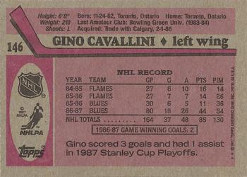 1987-88 Topps #146 Gino Cavallini Back