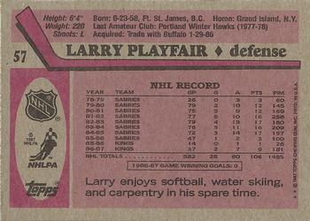 1987-88 Topps #57 Larry Playfair Back
