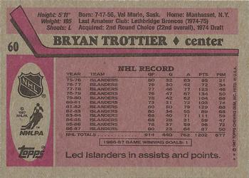 1987-88 Topps #60 Bryan Trottier Back