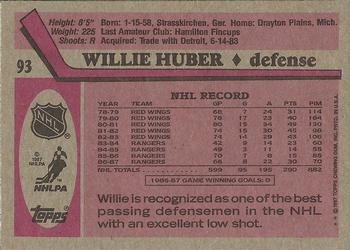1987-88 Topps #93 Willie Huber Back