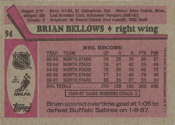 1987-88 Topps #94 Brian Bellows Back