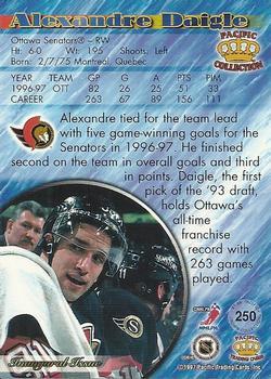 1997-98 Pacific Crown Collection - Ice Blue #250 Alexandre Daigle Back