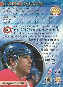 1997-98 Pacific Crown Collection - Ice Blue #298 Mark Recchi Back
