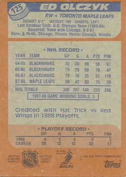 1988-89 Topps #125 Ed Olczyk Back