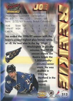 1997-98 Pacific Invincible - NHL Regime #212 Joe Reekie Back
