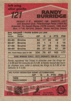 1989-90 O-Pee-Chee #121 Randy Burridge Back