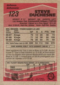 1989-90 O-Pee-Chee #123 Steve Duchesne Back