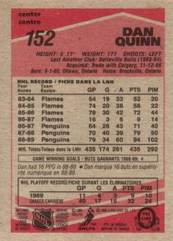 1989-90 O-Pee-Chee #152 Dan Quinn Back