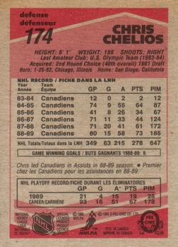 1989-90 O-Pee-Chee #174 Chris Chelios Back