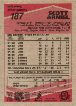 1989-90 O-Pee-Chee #187 Scott Arniel Back