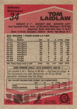 1989-90 O-Pee-Chee #34 Tom Laidlaw Back