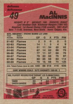 1989-90 O-Pee-Chee #49 Al MacInnis Back