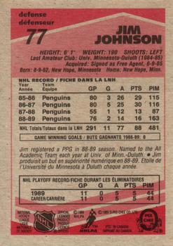 1989-90 O-Pee-Chee #77 Jim Johnson Back
