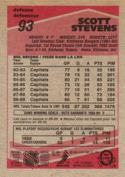 1989-90 O-Pee-Chee #93 Scott Stevens Back