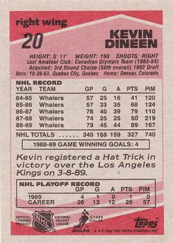 1989-90 Topps #20 Kevin Dineen Back