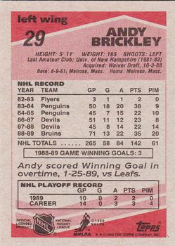 1989-90 Topps #29 Andy Brickley Back