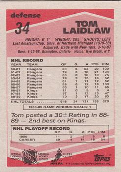 1989-90 Topps #34 Tom Laidlaw Back