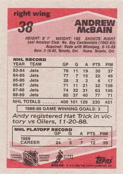 1989-90 Topps #38 Andrew McBain Back