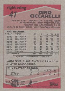 1989-90 Topps #41 Dino Ciccarelli Back