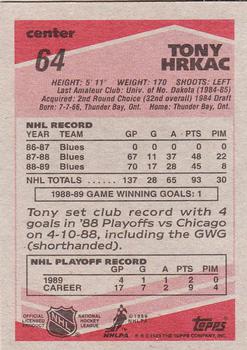 1989-90 Topps #64 Tony Hrkac Back