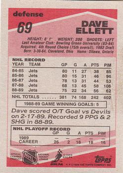 1989-90 Topps #69 Dave Ellett Back