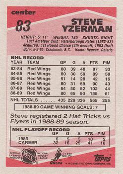 1989-90 Topps #83 Steve Yzerman Back