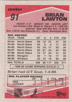 1989-90 Topps #91 Brian Lawton Back