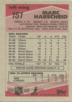 1989-90 Topps #151 Marc Habscheid Back
