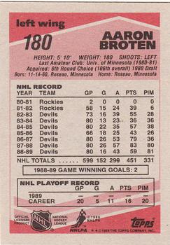 1989-90 Topps #180 Aaron Broten Back