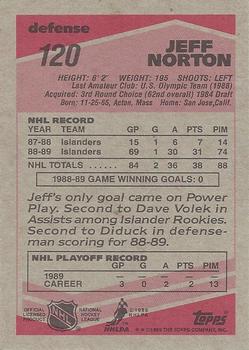 1989-90 Topps #120 Jeff Norton Back